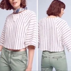 Anthropologie Dolan Cropped Striped Sweatshirt